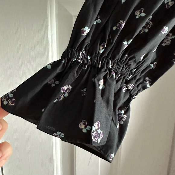 Who What Wear Floral Prairie Dress Cottage Core Ruffle Collar Drop Waist sz M - Picture 3 of 6